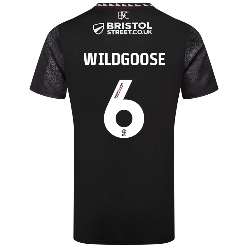 Homem Camisola Mikayla Wildgoose #6 Preto Alternativa 2024/25 Camisa