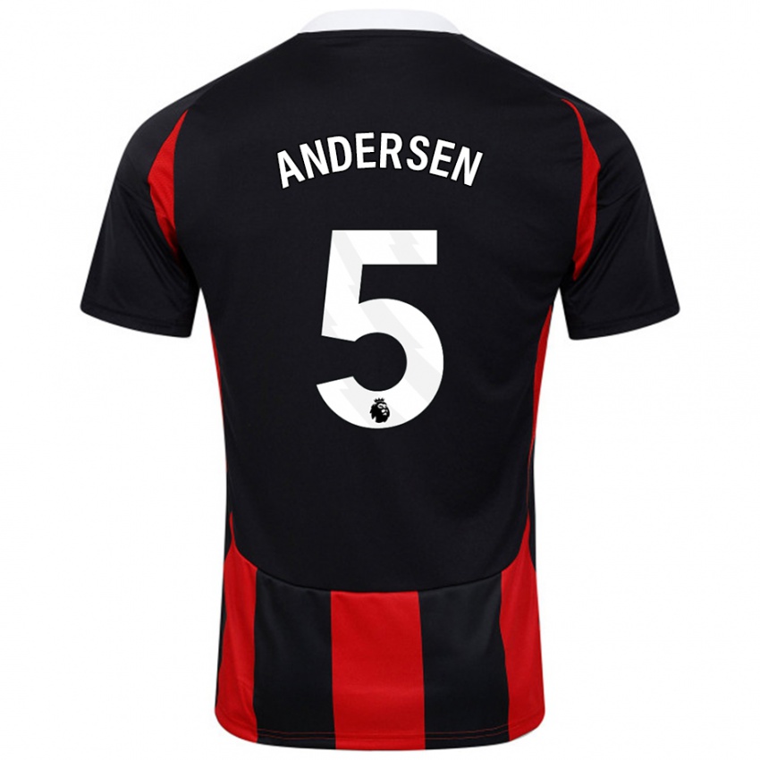 Homem Camisola Joachim Andersen #5 Vermelho Preto Alternativa 2024/25 Camisa