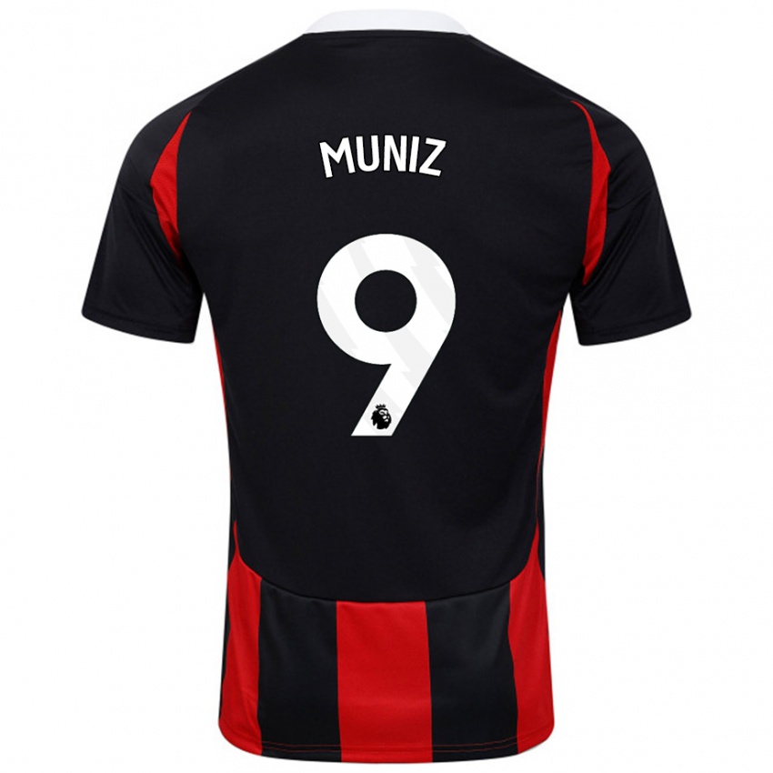 Homem Camisola Rodrigo Muniz #9 Vermelho Preto Alternativa 2024/25 Camisa