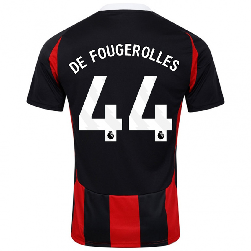 Homem Camisola Luc De Fougerolles #44 Vermelho Preto Alternativa 2024/25 Camisa