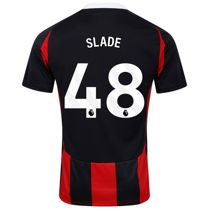 Homem Camisola Bradley Slade #48 Vermelho Preto Alternativa 2024/25 Camisa