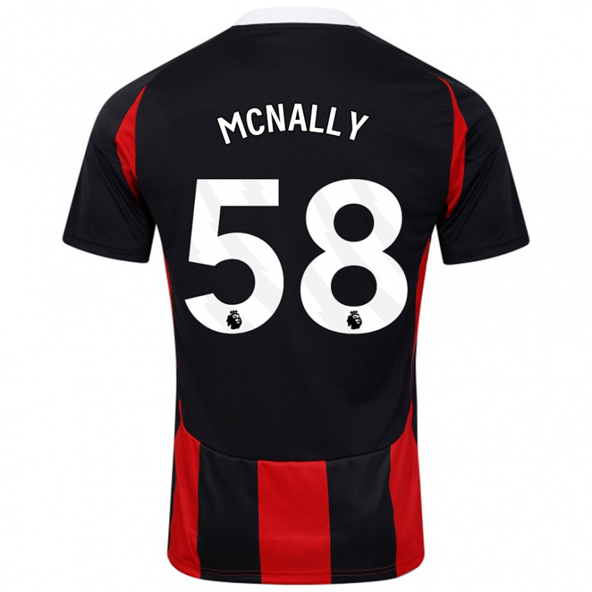 Homem Camisola Alfie Mcnally #58 Vermelho Preto Alternativa 2024/25 Camisa