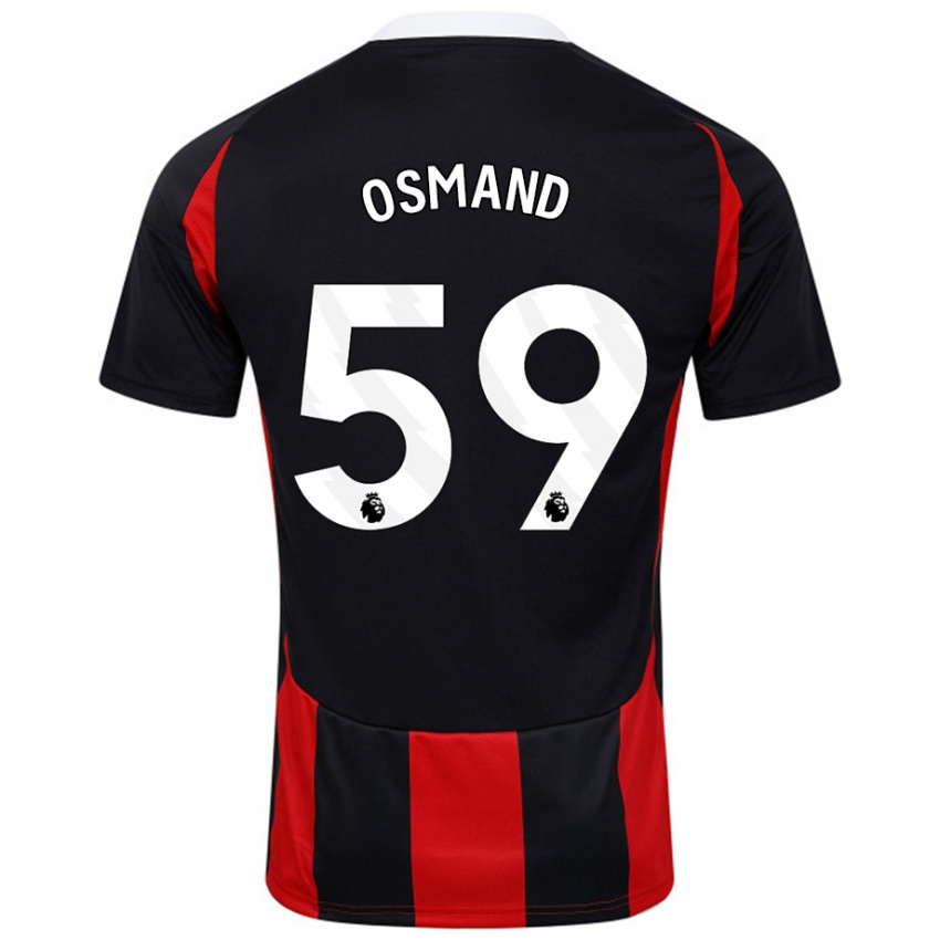 Homem Camisola Callum Osmand #59 Vermelho Preto Alternativa 2024/25 Camisa