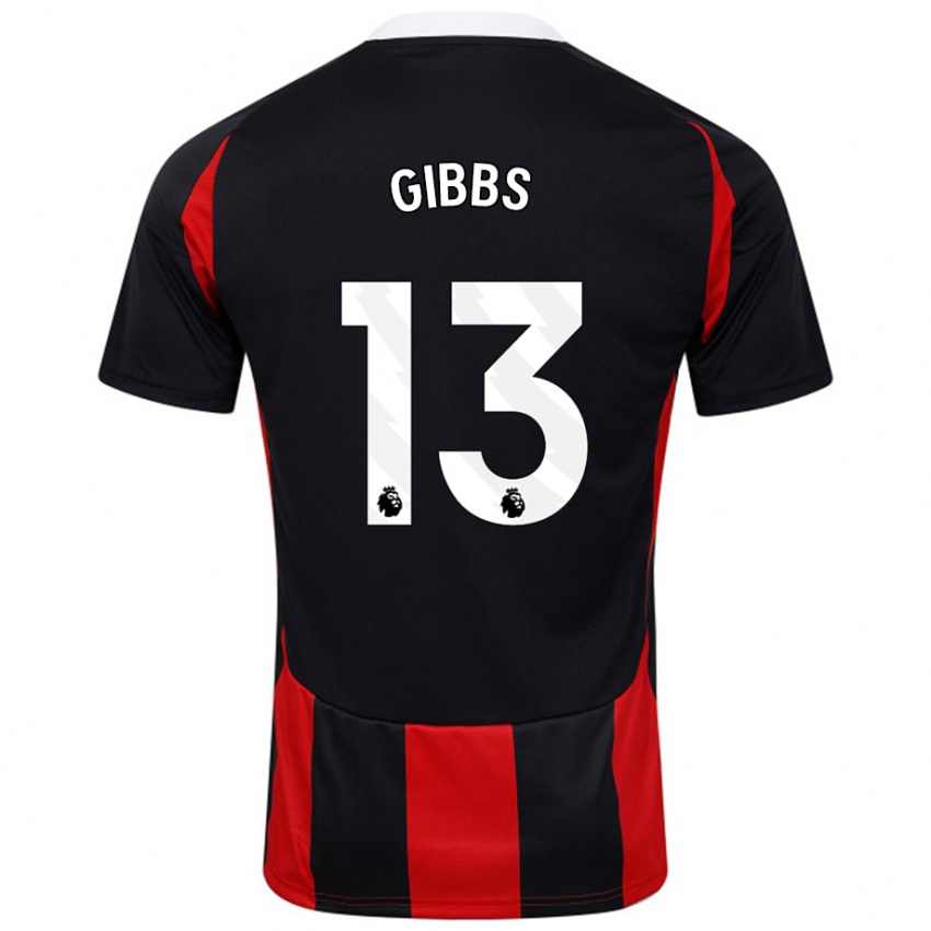 Homem Camisola Frankie Gibbs #13 Vermelho Preto Alternativa 2024/25 Camisa