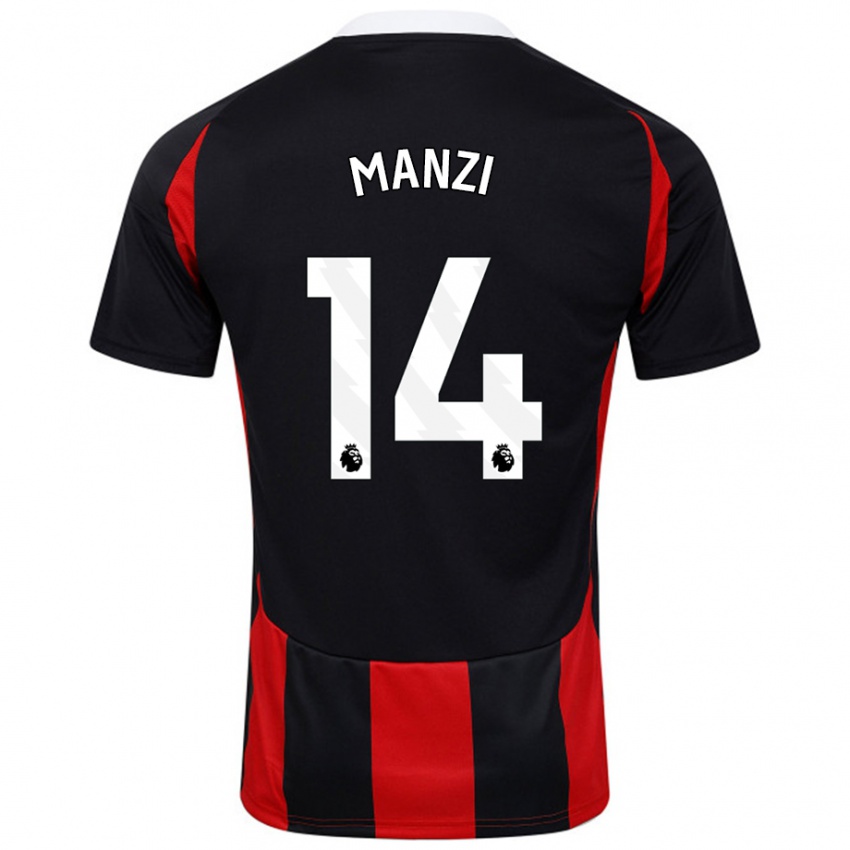 Homem Camisola Sophie Manzi #14 Vermelho Preto Alternativa 2024/25 Camisa