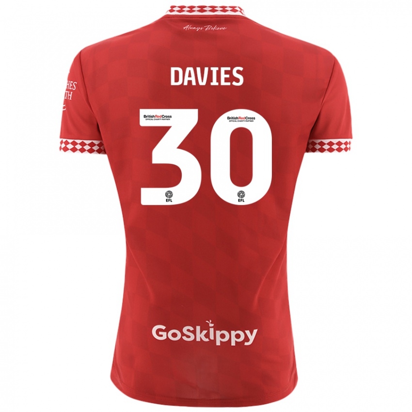 Mulher Camisola Yasmin Davies #30 Vermelho Principal 2024/25 Camisa