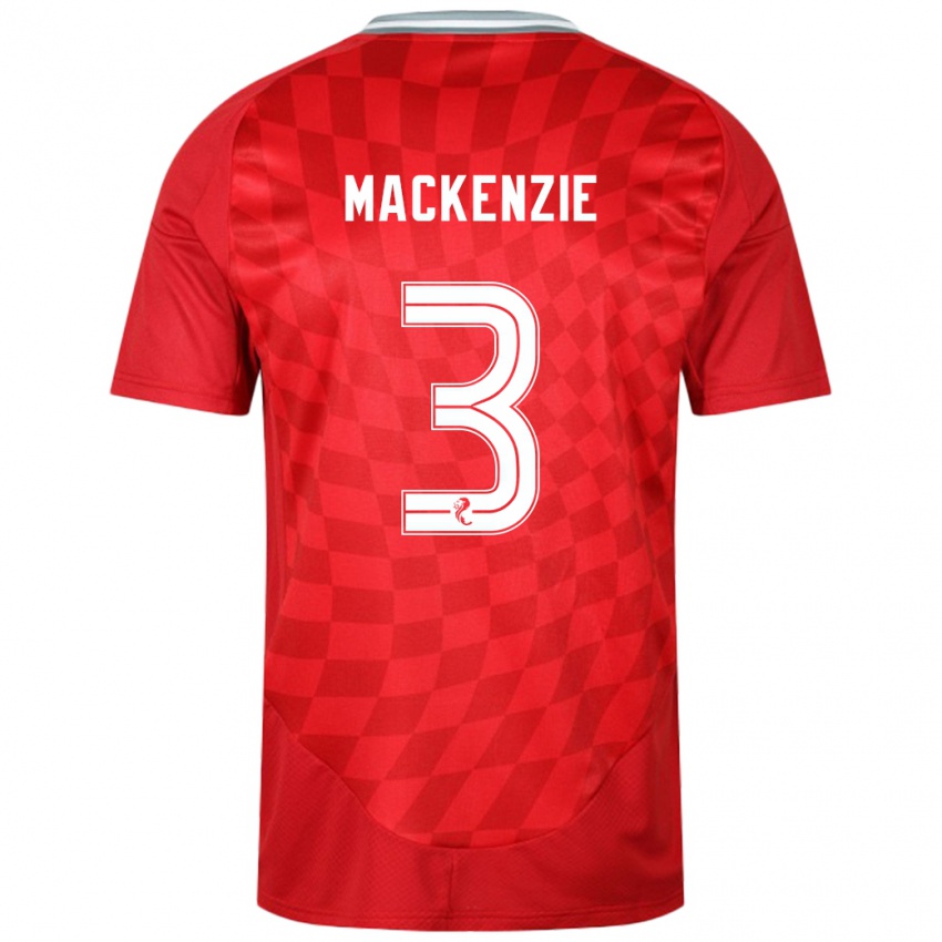 Mulher Camisola Jack Mackenzie #3 Vermelho Principal 2024/25 Camisa