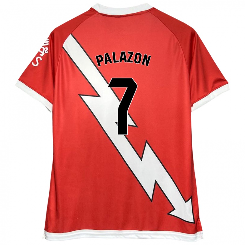 Mulher Camisola Isi Palazón #7 Vermelho Branco Principal 2024/25 Camisa