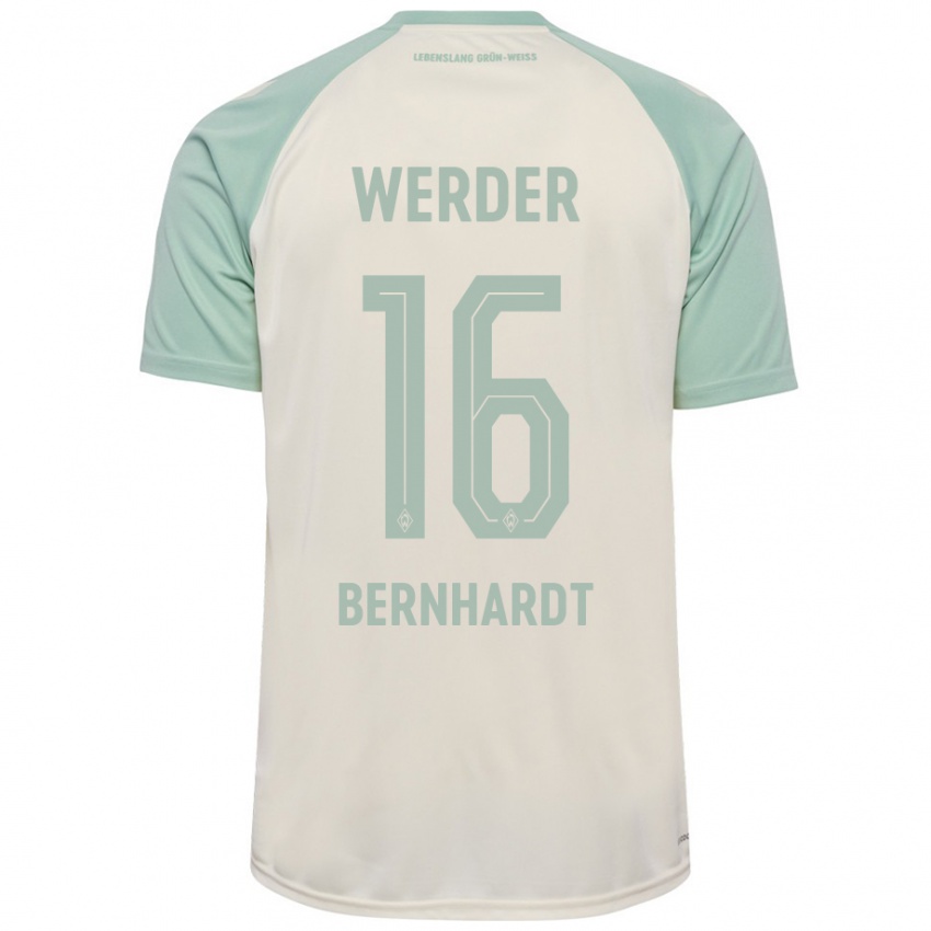 Mulher Camisola Emilie Bernhardt #16 Verde Claro Off-White Alternativa 2024/25 Camisa