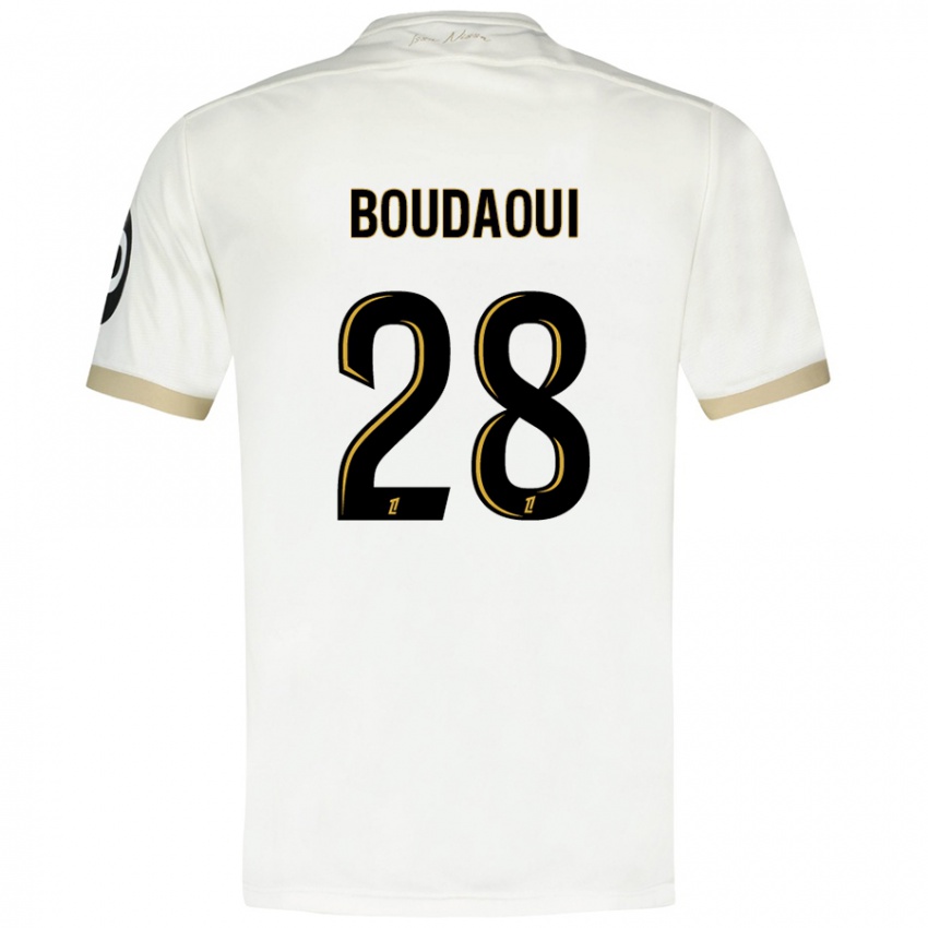 Mulher Camisola Hicham Boudaoui #28 Ouro Branco Alternativa 2024/25 Camisa