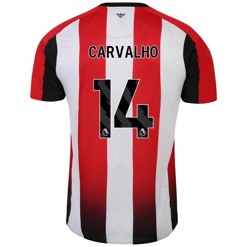 Criança Camisola Fabio Carvalho #14 Vermelho Branco Principal 2024/25 Camisa