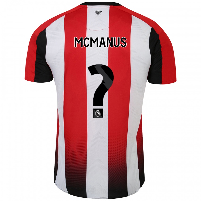 Criança Camisola Conor Mcmanus #0 Vermelho Branco Principal 2024/25 Camisa