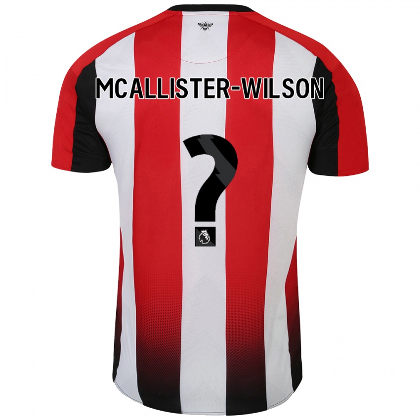 Criança Camisola Zack Mcallister-Wilson #0 Vermelho Branco Principal 2024/25 Camisa