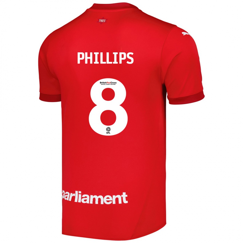 Criança Camisola Adam Phillips #8 Vermelho Principal 2024/25 Camisa