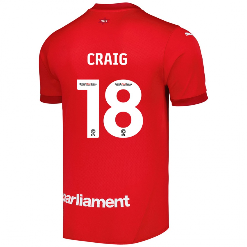 Criança Camisola Matthew Craig #18 Vermelho Principal 2024/25 Camisa