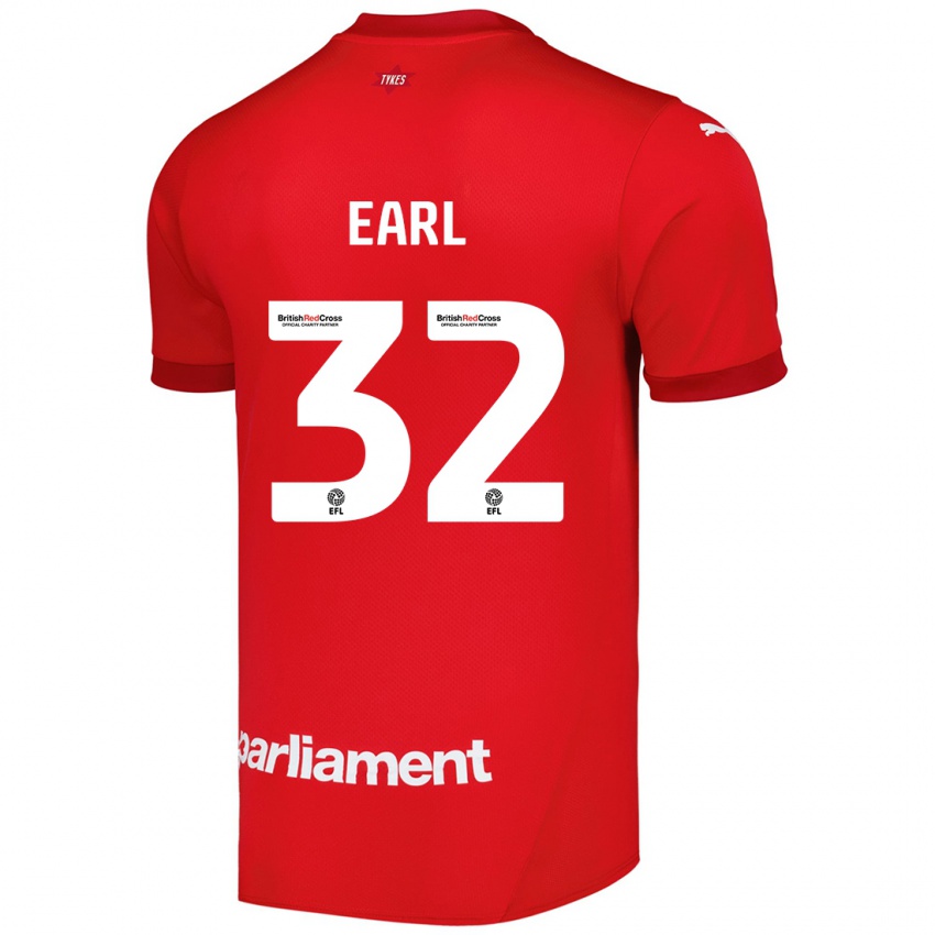 Criança Camisola Josh Earl #32 Vermelho Principal 2024/25 Camisa