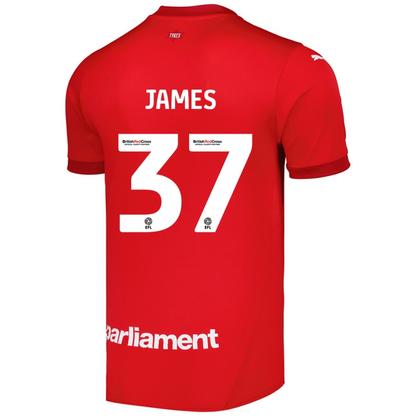 Criança Camisola Nathan James #37 Vermelho Principal 2024/25 Camisa