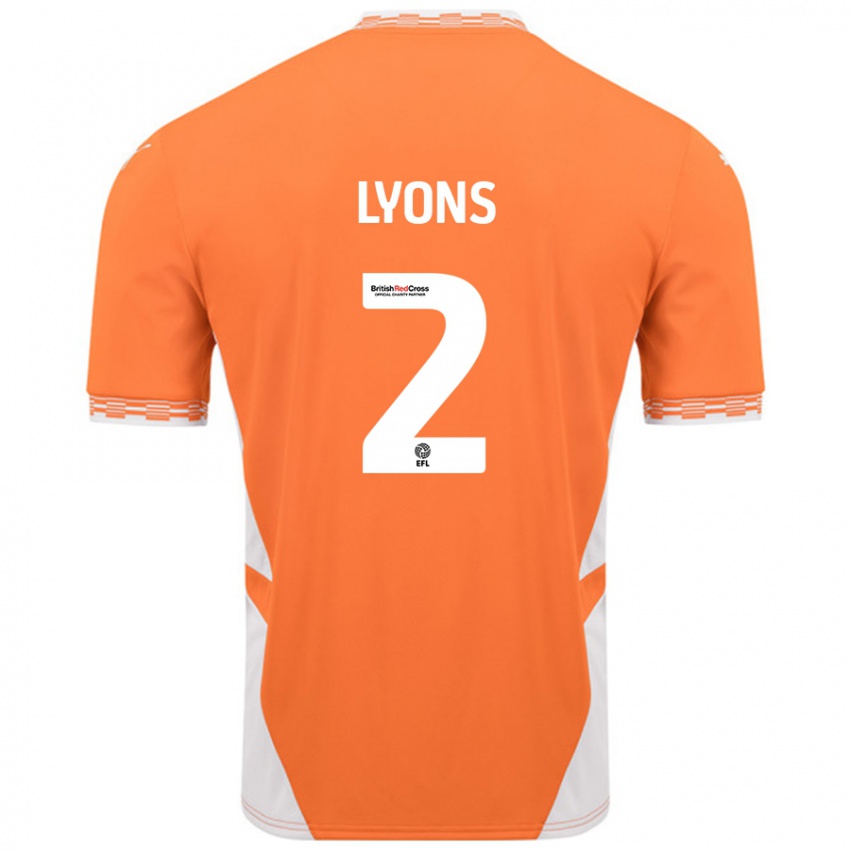 Criança Camisola Andy Lyons #2 Branco Laranja Principal 2024/25 Camisa