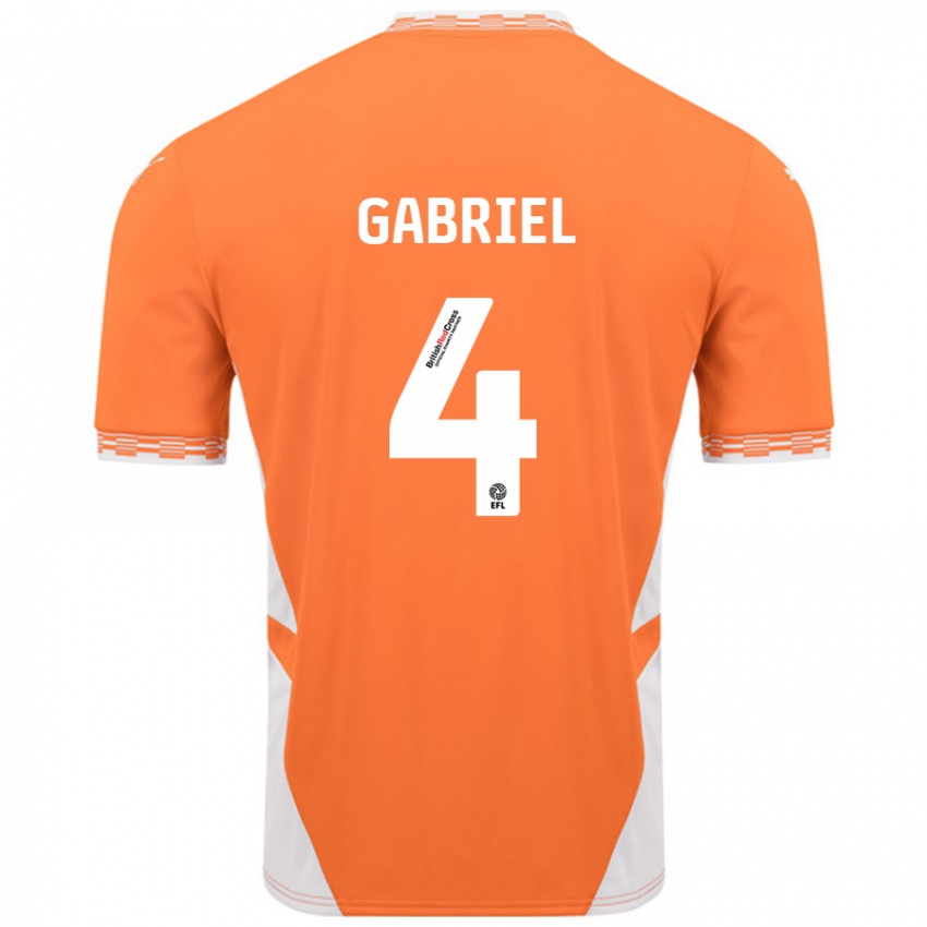 Criança Camisola Jordan Lawrence-Gabriel #4 Branco Laranja Principal 2024/25 Camisa