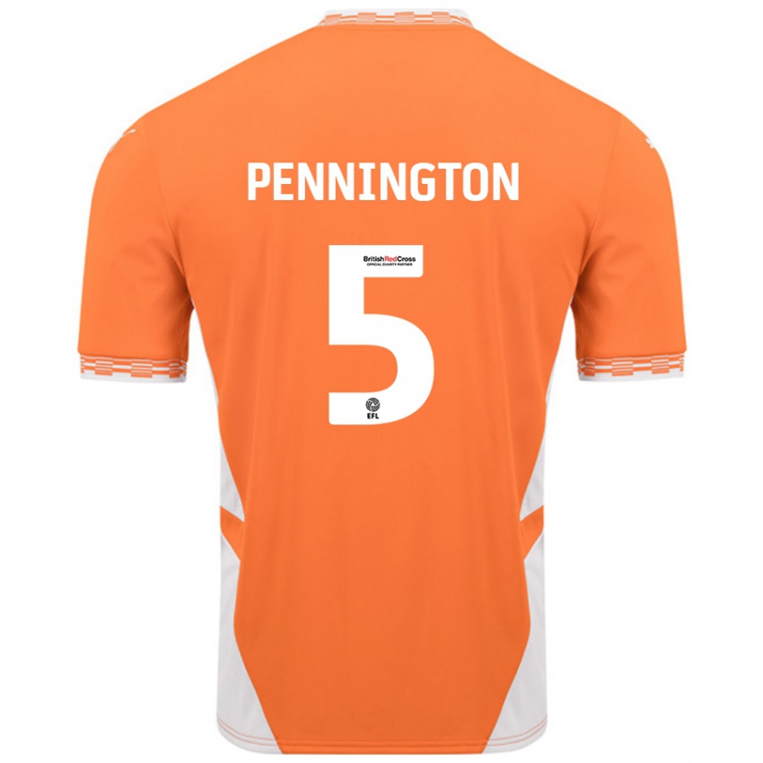 Criança Camisola Matthew Pennington #5 Branco Laranja Principal 2024/25 Camisa