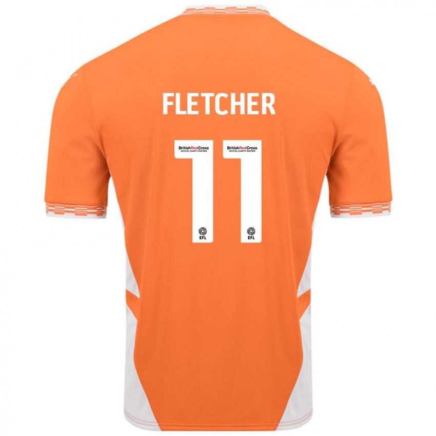 Criança Camisola Ashley Fletcher #11 Branco Laranja Principal 2024/25 Camisa