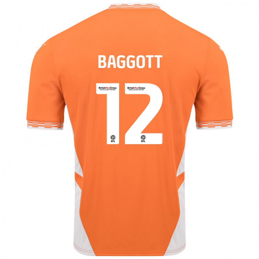 Criança Camisola Elkan Baggott #12 Branco Laranja Principal 2024/25 Camisa