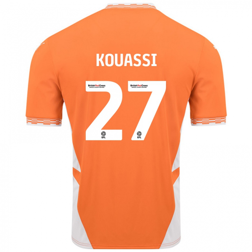 Criança Camisola Kylian Kouassi #27 Branco Laranja Principal 2024/25 Camisa