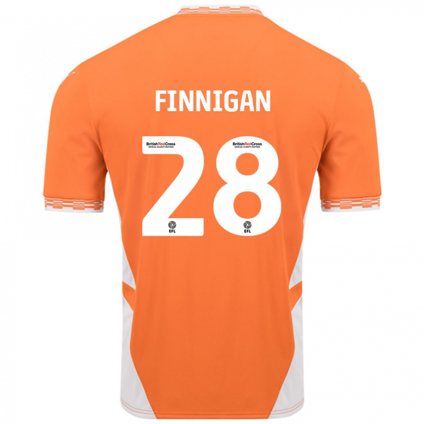 Criança Camisola Ryan Finnigan #28 Branco Laranja Principal 2024/25 Camisa