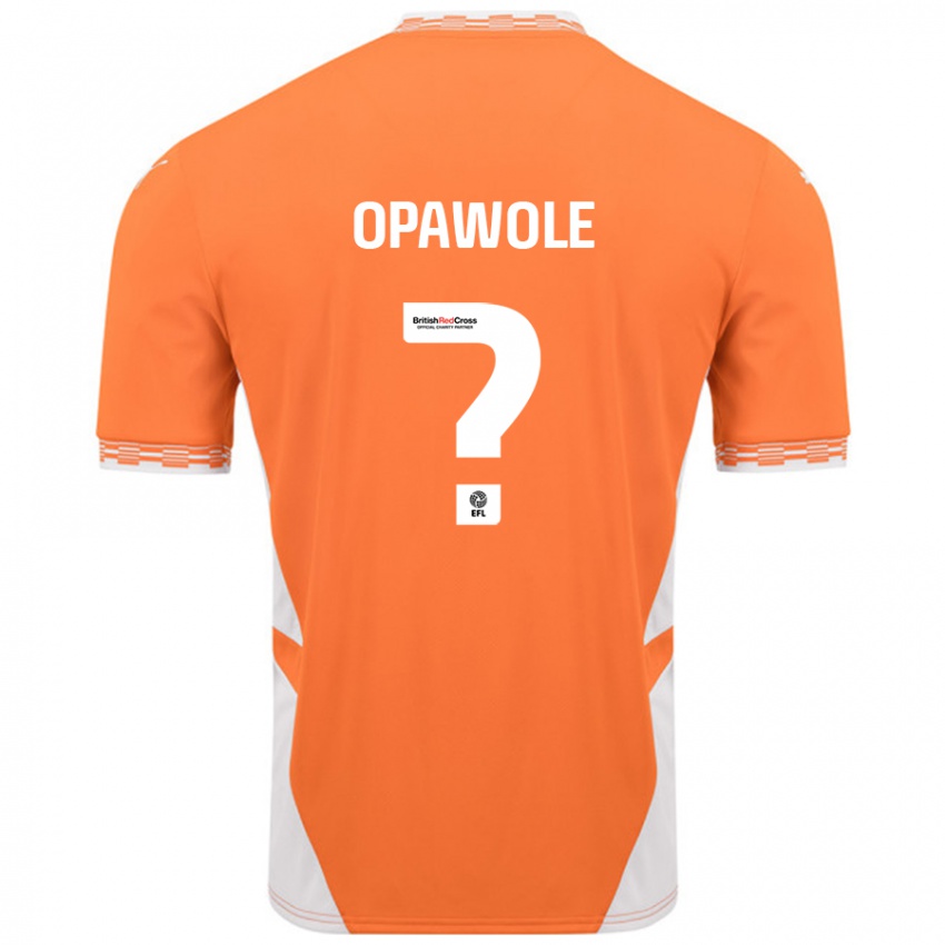 Criança Camisola Johnson Opawole #0 Branco Laranja Principal 2024/25 Camisa