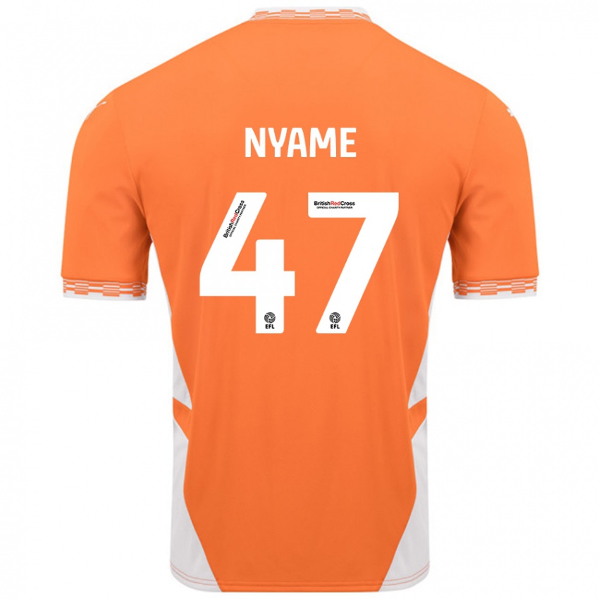 Criança Camisola Josh Nyame #47 Branco Laranja Principal 2024/25 Camisa