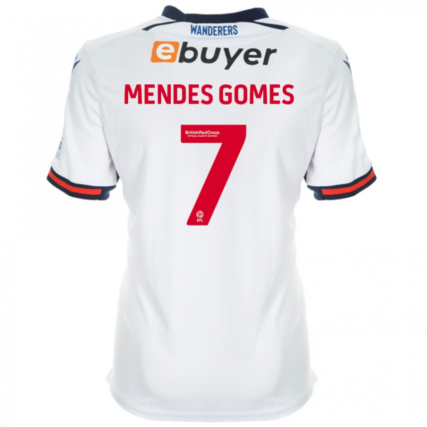 Criança Camisola Carlos Mendes #7 Branco Principal 2024/25 Camisa