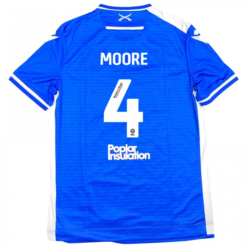 Criança Camisola Taylor Moore #4 Branco Azul Principal 2024/25 Camisa