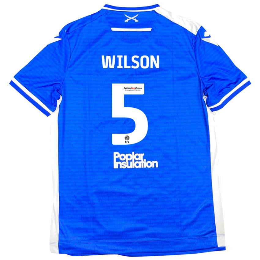 Criança Camisola James Wilson #5 Branco Azul Principal 2024/25 Camisa