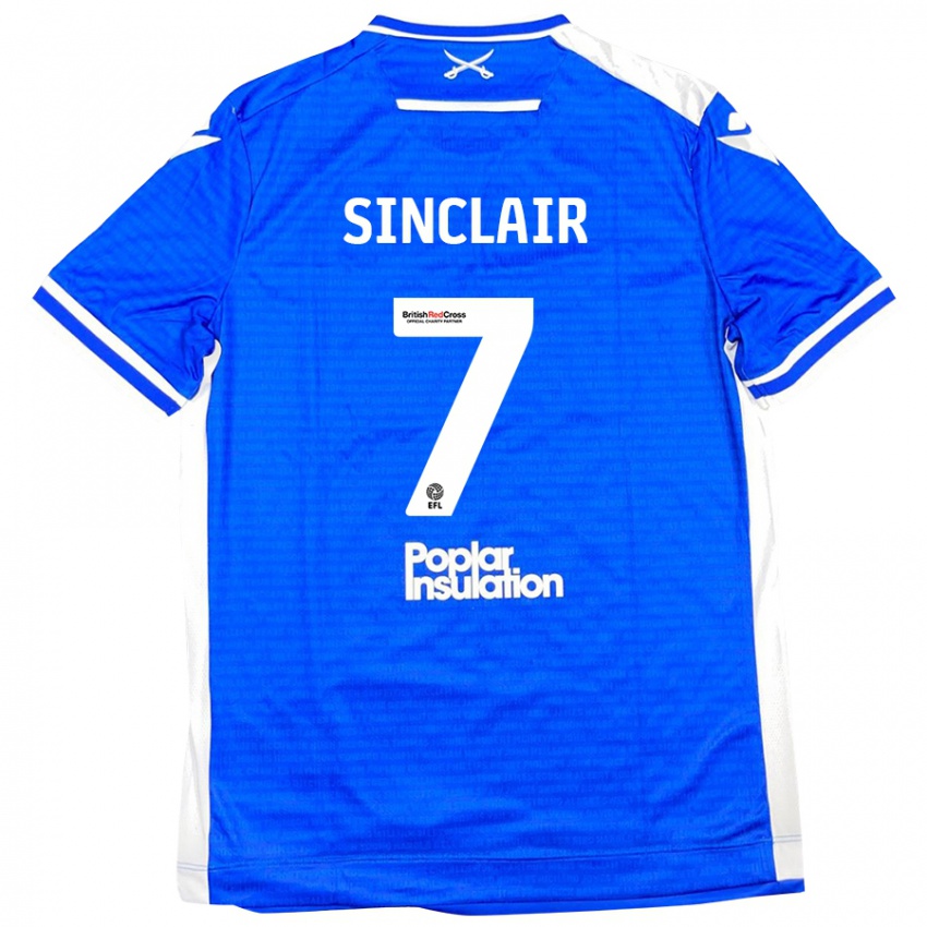 Criança Camisola Scott Sinclair #7 Branco Azul Principal 2024/25 Camisa