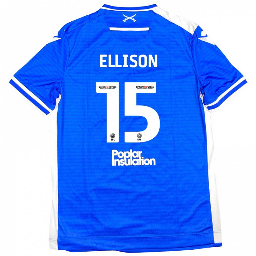 Criança Camisola Dan Ellison #15 Branco Azul Principal 2024/25 Camisa