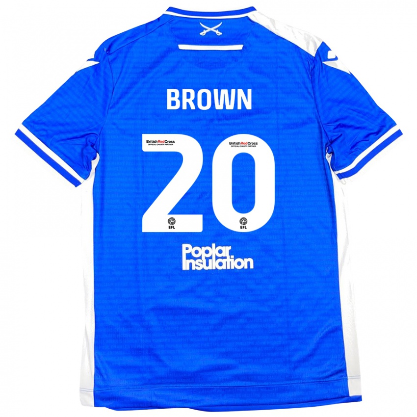 Criança Camisola Jevani Brown #20 Branco Azul Principal 2024/25 Camisa