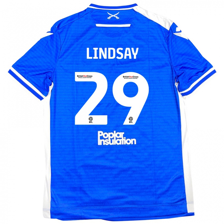 Criança Camisola Jamie Lindsay #29 Branco Azul Principal 2024/25 Camisa