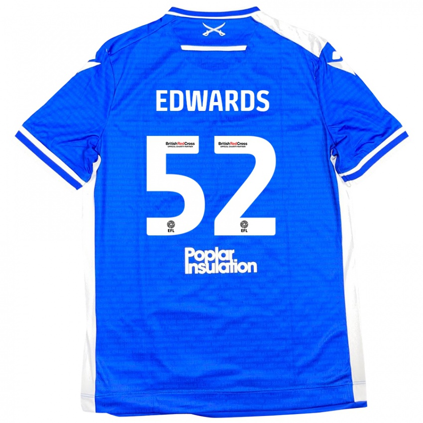 Criança Camisola Max Edwards #52 Branco Azul Principal 2024/25 Camisa