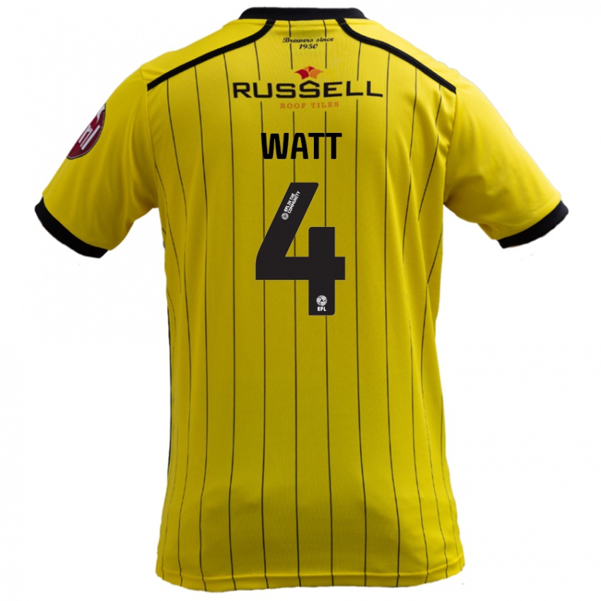 Criança Camisola Elliot Watt #4 Amarelo Principal 2024/25 Camisa