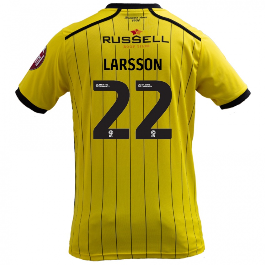 Criança Camisola Julian Larsson #22 Amarelo Principal 2024/25 Camisa