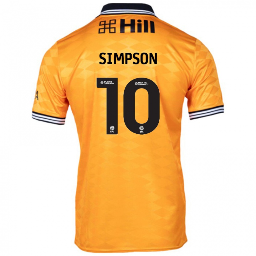 Criança Camisola Harley-Jean Simpson #10 Laranja Principal 2024/25 Camisa