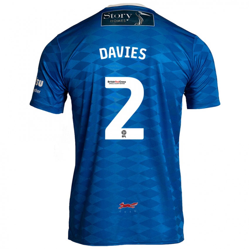 Criança Camisola Archie Davies #2 Azul Principal 2024/25 Camisa