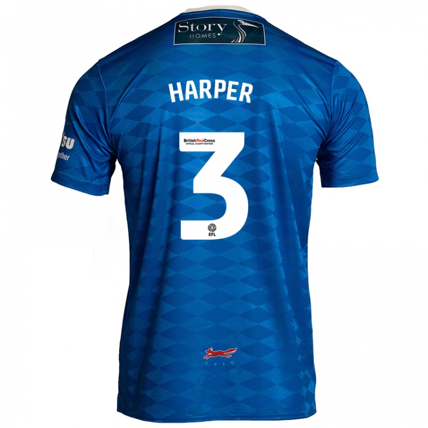 Criança Camisola Cameron Harper #3 Azul Principal 2024/25 Camisa