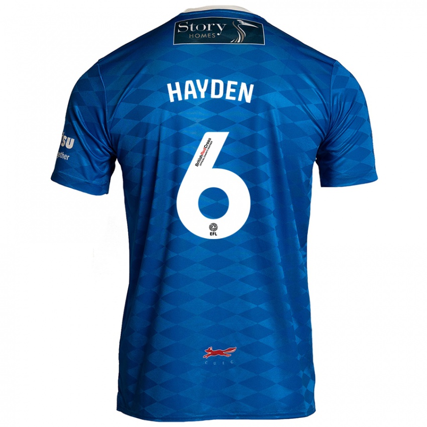 Criança Camisola Aaron Hayden #6 Azul Principal 2024/25 Camisa