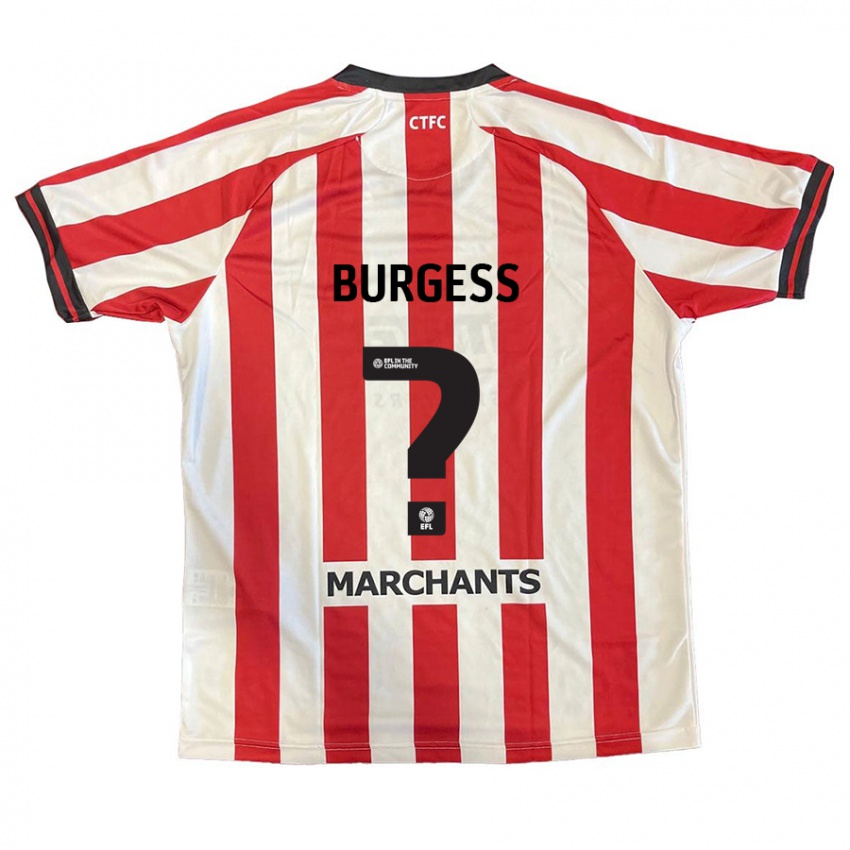 Criança Camisola Bradley Burgess #0 Vermelho Branco Principal 2024/25 Camisa