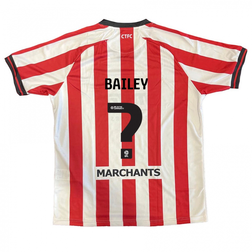 Criança Camisola Ieuan Bailey #0 Vermelho Branco Principal 2024/25 Camisa