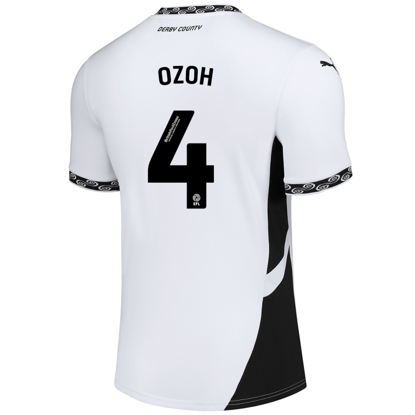 Criança Camisola David Ozoh #4 Preto Branco Principal 2024/25 Camisa