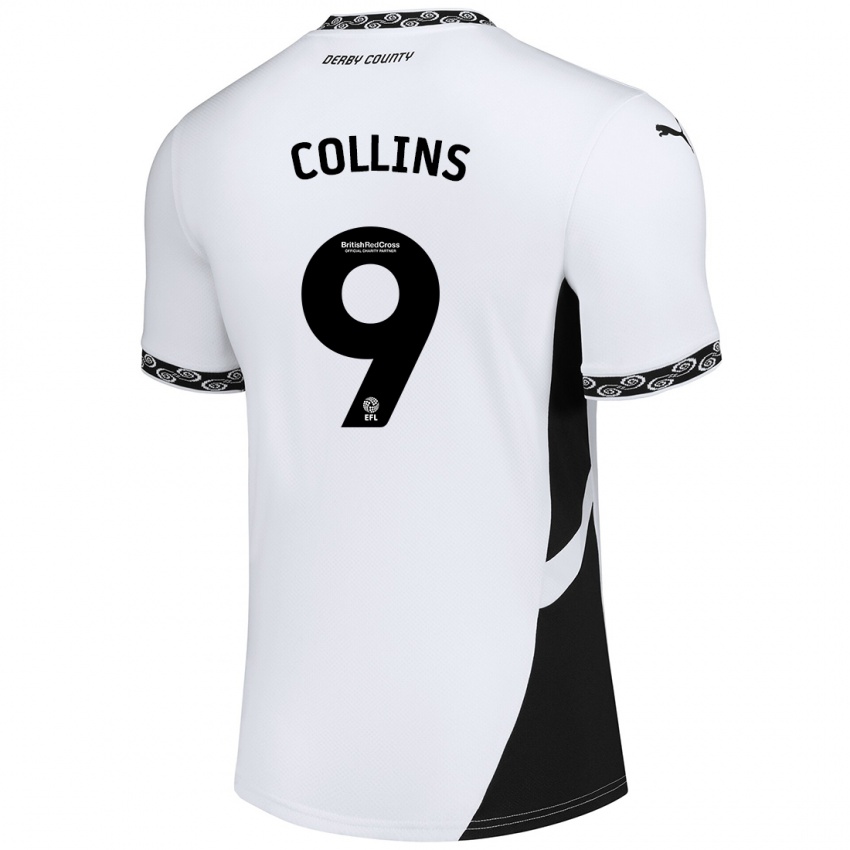 Criança Camisola James Collins #9 Preto Branco Principal 2024/25 Camisa