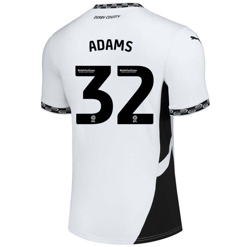 Criança Camisola Ebou Adams #32 Preto Branco Principal 2024/25 Camisa