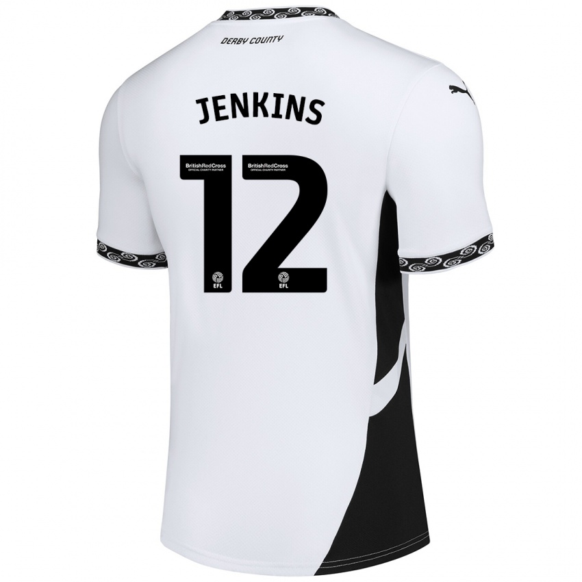 Criança Camisola Camille Jenkins #12 Preto Branco Principal 2024/25 Camisa